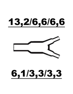Raychem Y-kors Gjuten Krympslang 13,2/6,6/6,6 - 6,1/3,3/3,3
