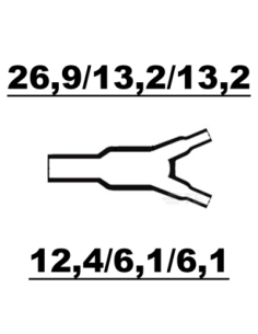 Raychem Y-kors Gjuten Krympslang 26,9/13,2/13,2 - 12,4/6,1/6,1