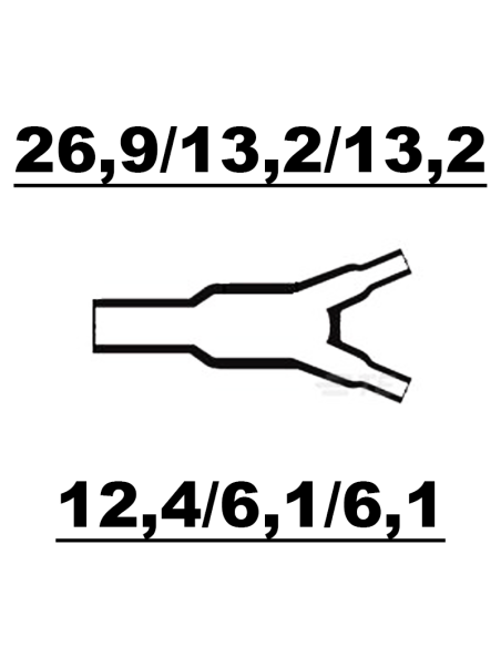 Raychem Y-kors Gjuten Krympslang 26,9/13,2/13,2 - 12,4/6,1/6,1