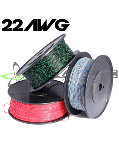 22 AWG M22759/32 Tefzel Wire (Green w/ Stripe)