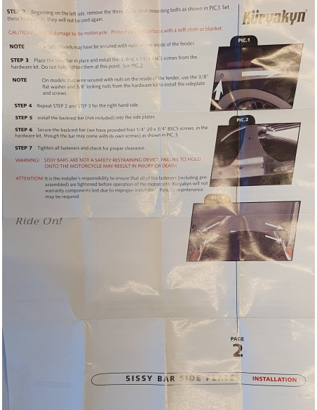 SISSY BAR SIDEPLATES FX SOFTAIL